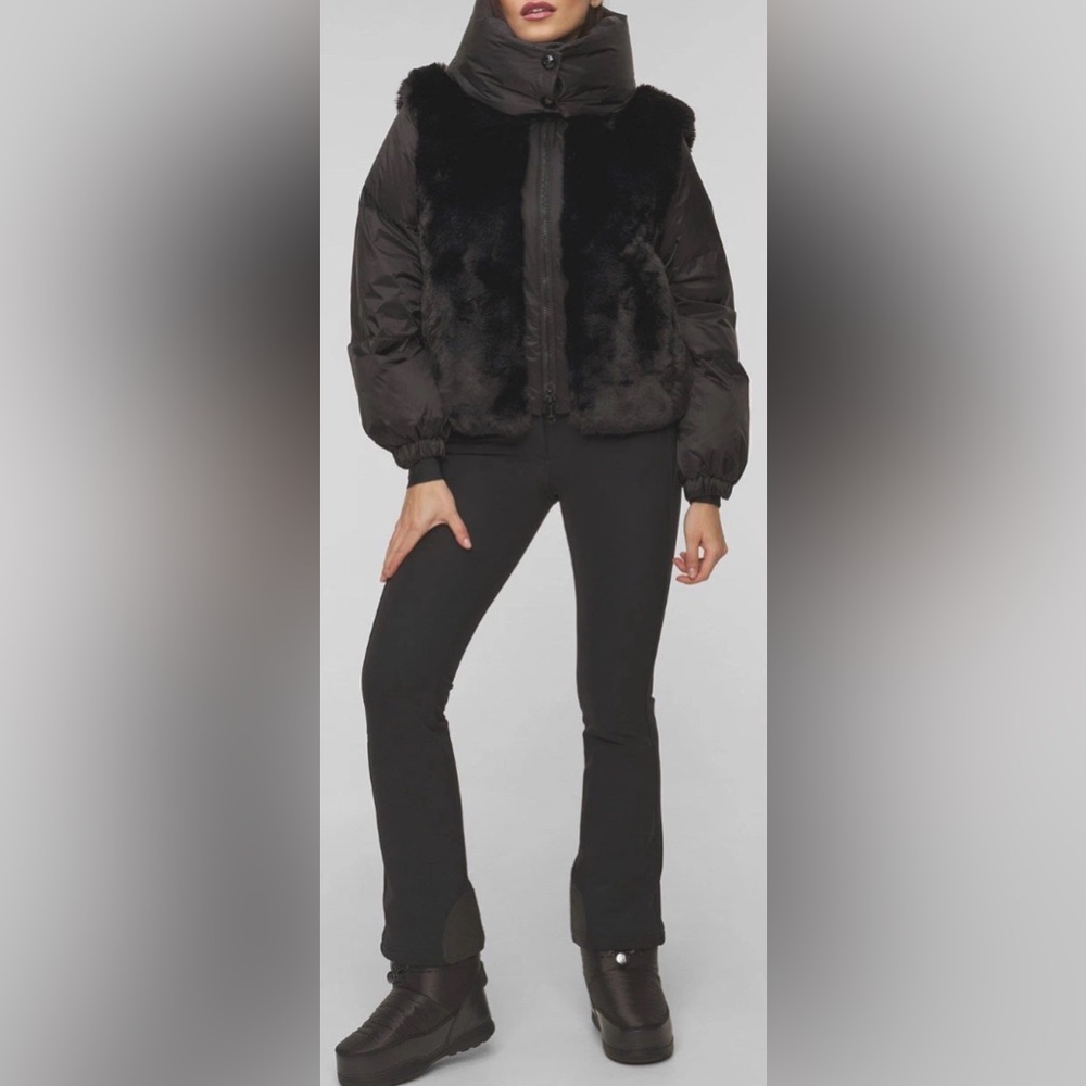 Goldberg LA RAINE  Black FAUX FUR Puffer Jacket Size 10 $750